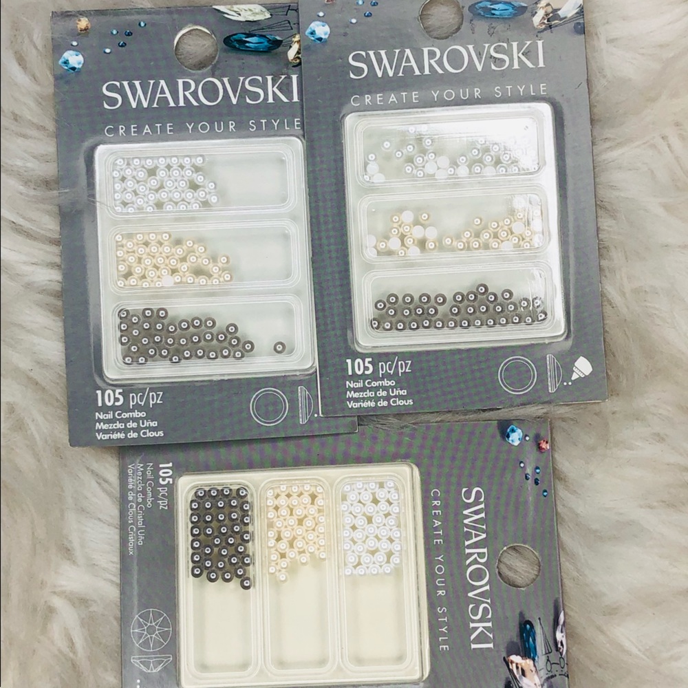 Swarovski nail combo pearls